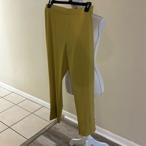 Mustard colored slim-fit pull on pants